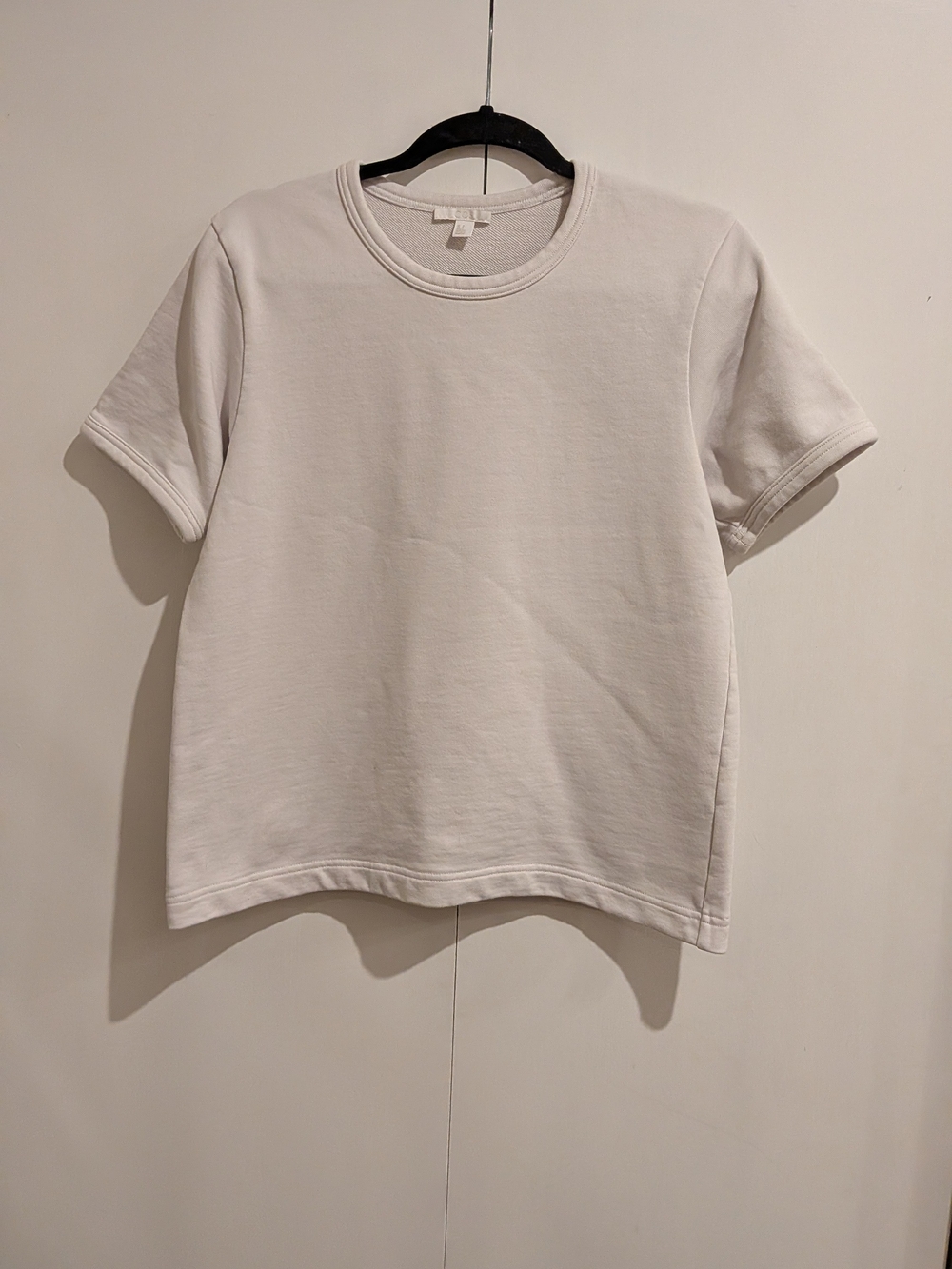 COS Thick, Quality, Short-Sleeve Crewneck Top - White